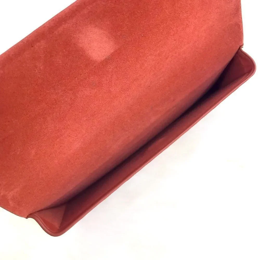 Missoni Brown Leather Glasses Case with Chevron Pattern and Glossy Finish